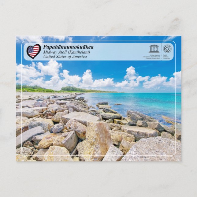 UNESCO - Papahānaumokuākea - Cartão Postal do Atol (Frente)