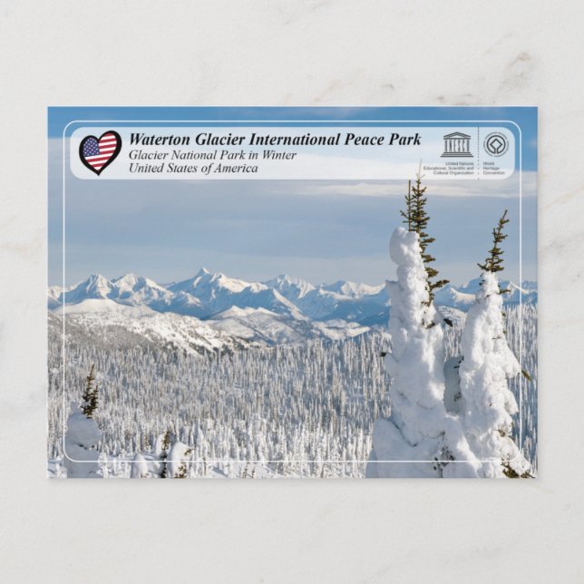 UNESCO WHS - Parque Nacional Glacier Cartão Postal (Frente)