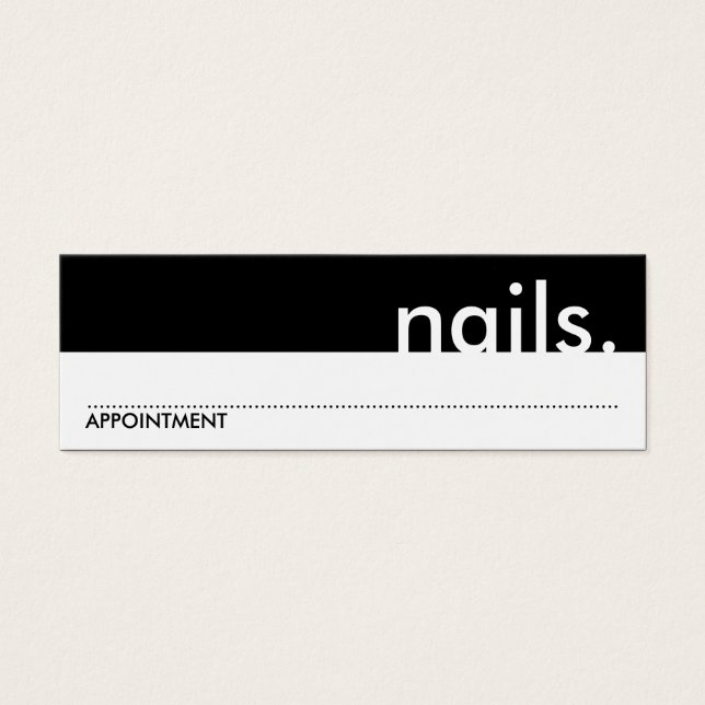 unhas. (Cartão de horário) (Frente)