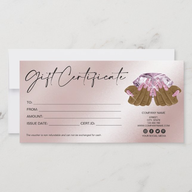 unhas de cartão de presente modernas femininas dia (Frente)