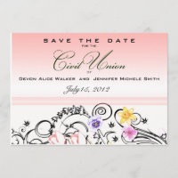 União Civil Floral Buquê Salvar a Data Convite