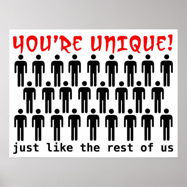 Único Como Nós, Poster Engraçado (Frente)