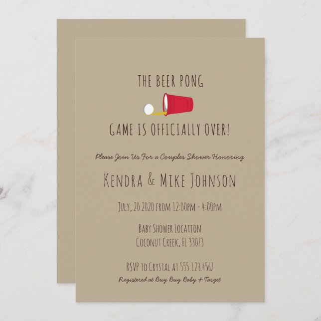 Único e engraçado, convite para Chás de fraldas de (Frente/Verso)