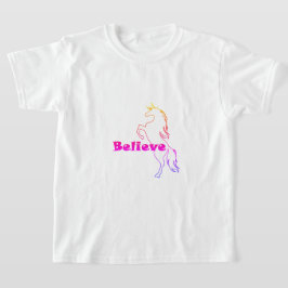 Unicorn Acredite Design - Camisa Básica De T-Shirt