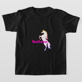 Unicorn Acredite Design - Camisa Básica De T-Shirt