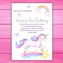 Unicorn Aniversário Convite Festa de aniversário U