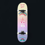 Unicorn arco-íris Skateboard<br><div class="desc">Unicorn no skate com legendas personalizadas Unicorn Personalizado skate CLIQUE em PERSONALIZAR MODELO OPTION E INSIRA o NAME. você também pode personalizar outra legenda. Legal skate projetado com cores vivas e para o fundo e um unicórnio funky andando de skate. Este skate faz uma ideia de presente de excelente para...</div>