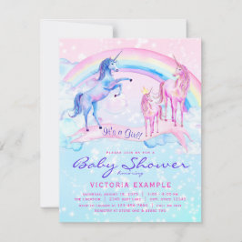 Unicorn Baby Shower Convites Pastel Unicorn