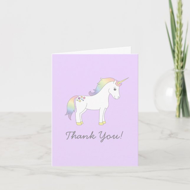 Unicorn Cute Kids Pastel Papel de carta Cartões (Frente)
