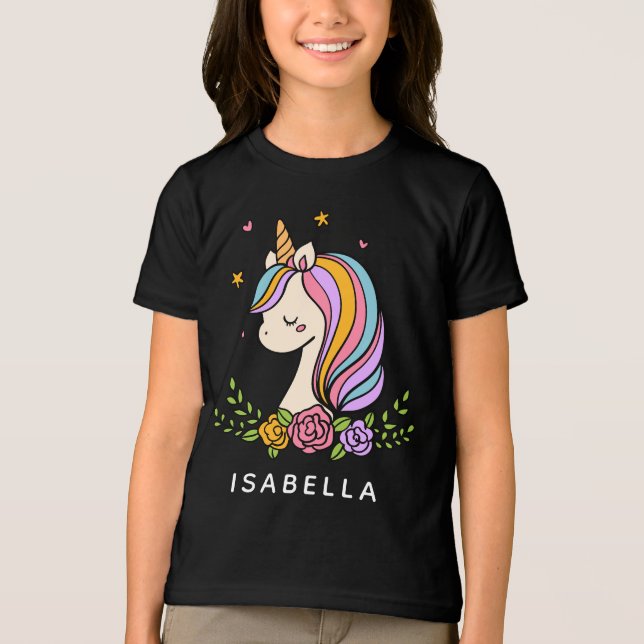 Unicorn Cute Whimsical Girly Personalised Name (Frente)