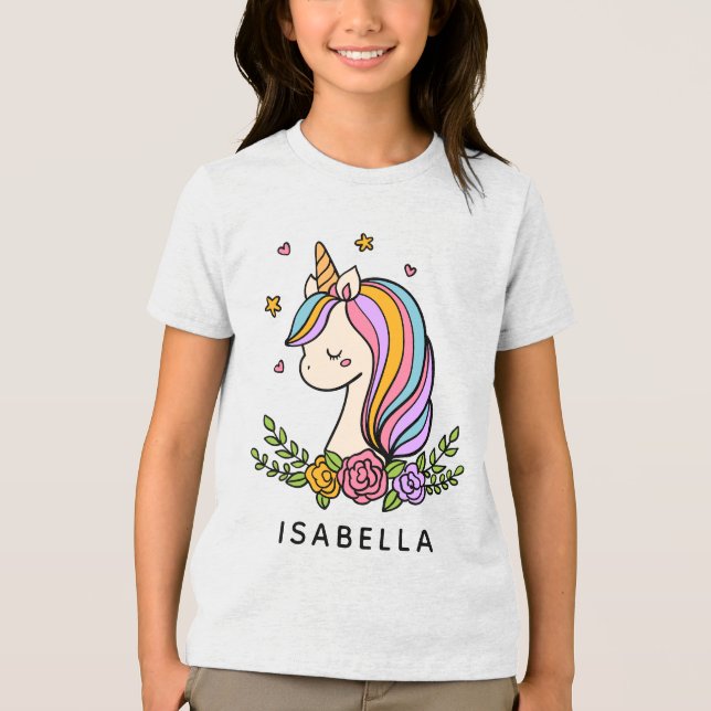 Unicorn Cute Whimsical Girly Personalised Name (Frente)