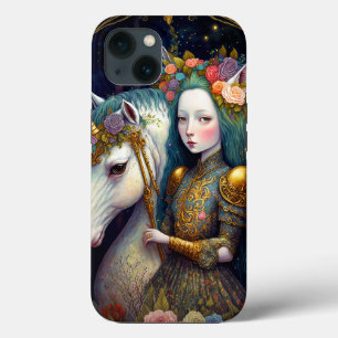 Unicorn e Lady Fantasy Art