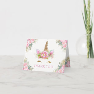 Unicorn Face Feliz Unicórnio Obrigado Cartões