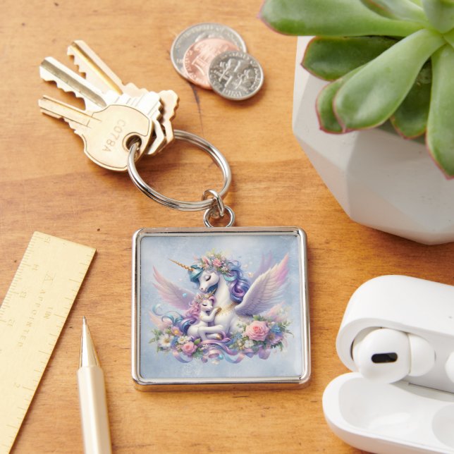 Unicorn Mãe e Chaveiro de Criança (Mesa)