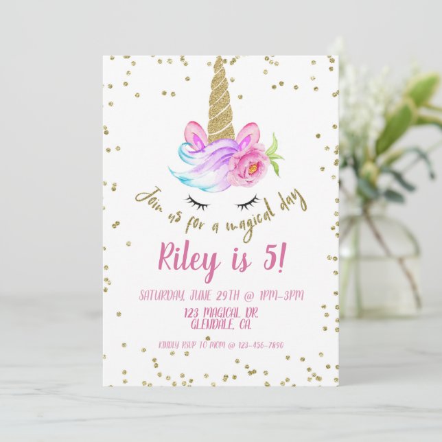 UNICORN, MAGICAL, ANIVERSÁRIO, CRIANÇAS (Em pé/Frente)