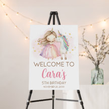 Unicorn Magical Day Birthday Party Welcome Sign