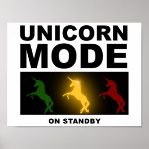 Unicorn Mode Standby Funny Poster