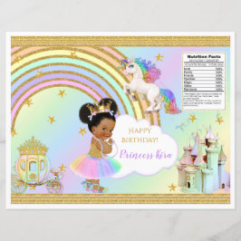 Unicorn Princess Castle Rainbow Baby Girl Chip Bag