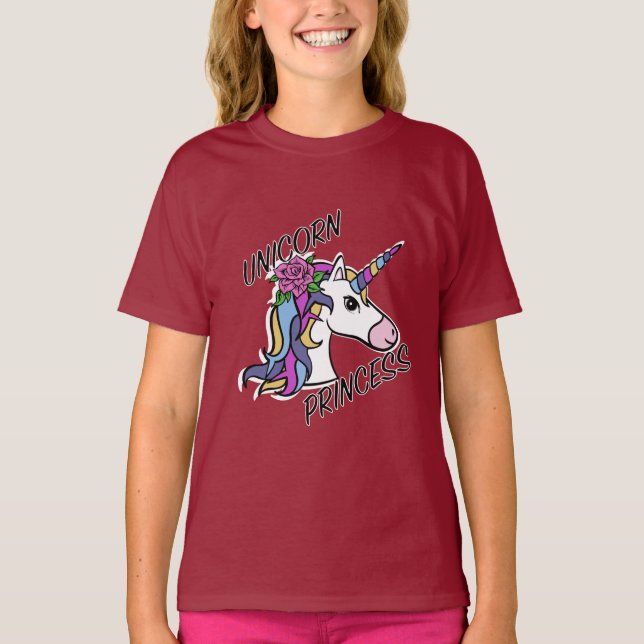 Unicorn Princess Design - Camiseta Básica Para Rap (Frente)