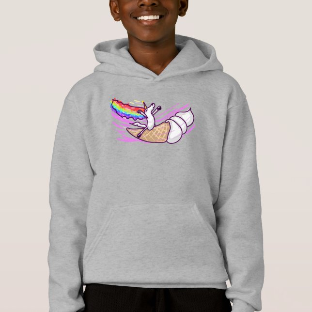 Unicorn Rainbow Riding Ice Cream Cone (Frente)