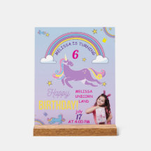 Unicorn Sinal de Apelido de Aniversário - Nome e F