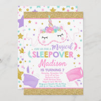 Unicorn Sleepover Convite de festas Slumber Party