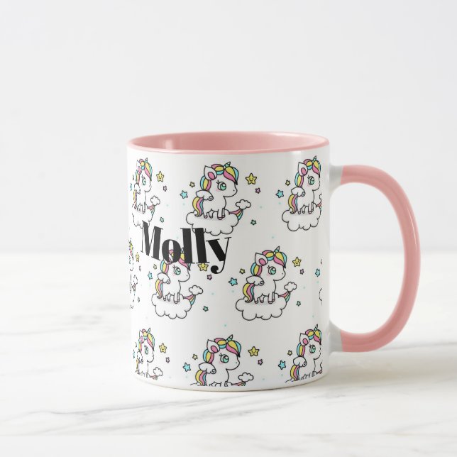 Unicorn Sprinkles Kawaii - caneca de café (Direita)