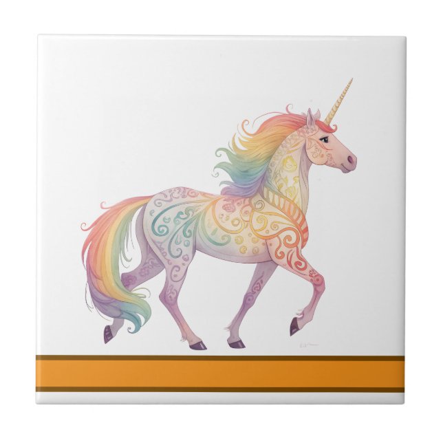 Unicórnio Arco-Íris Mágico Personalizado  (Frente)
