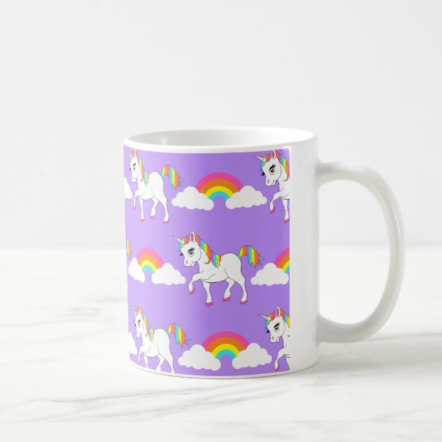 Unicórnio bonito e caneca dos arcos-íris (Direita)