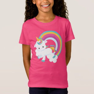 Unicórnio com Camiseta Rainbow Girl