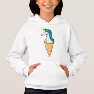 Unicórnio com sorvete Waffle