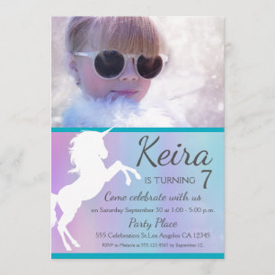 Unicórnio, cores de algodão doce, convite personal