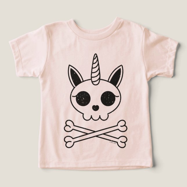 Unicórnio Crânio e Crossbones (Design frontal)