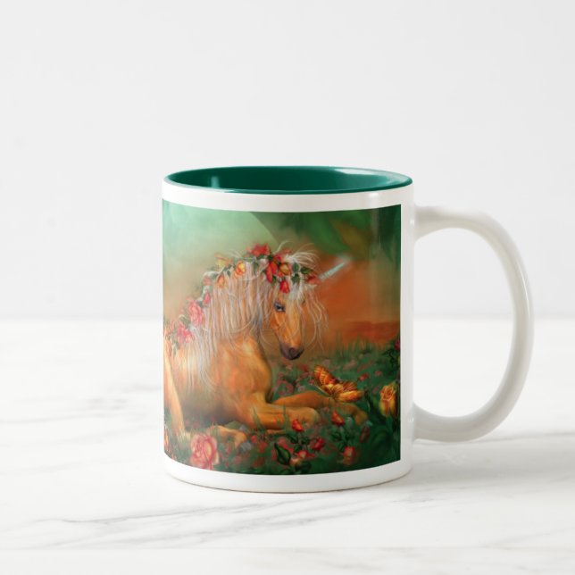 Unicórnio da caneca da arte dos rosas (Direita)