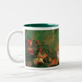 Unicórnio da caneca da arte dos rosas