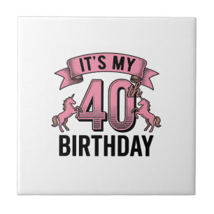 Unicórnio de Aniversário de 40 anos Design de Grav