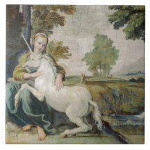 Unicórnio e Jovem Mulher (por Domenichino)