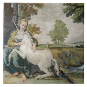 Unicórnio e Jovem Mulher (por Domenichino)