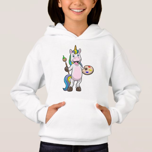 Unicórnio em Pintura com Pincel e Cor (Frente)