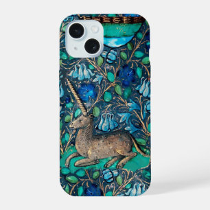 UNICÓRNIO ENTRE FLORES AZUIS Floral Aqua Azul Verd