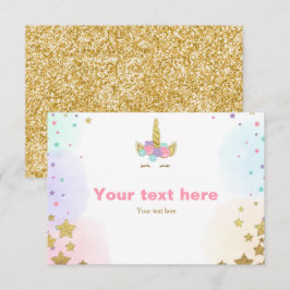 Unicórnio Inserir Cartão chá de Aniversário Menina
