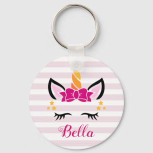 Unicórnio listrado bonito com chaveiro do arco