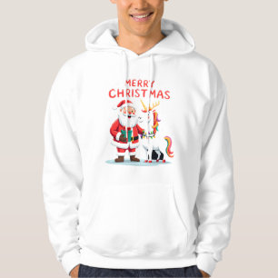 Unicórnio Natalino Fofo Papai Noel em Camiseta de
