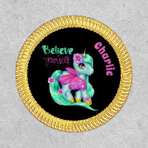 Unicórnio Negro Personalizado Acredita Em Si Mesmo