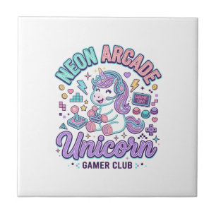 Unicórnio Neon Arcade Unicórnio Estilo Retro Produ