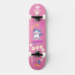 Unicórnio no skate com legendas personalizadas
