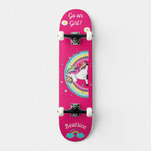 Unicórnio no skate com legendas personalizadas