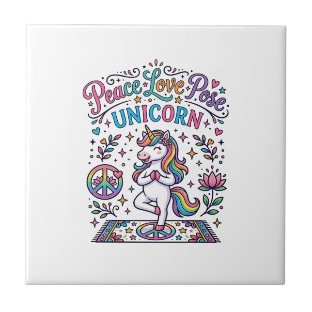 Unicórnio Paz Amor Pose Unicórnio Fundo Branco S (Frente)