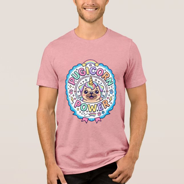 Unicórnio Pugicorn Poder Divertido Presente Fofo D (Frente)