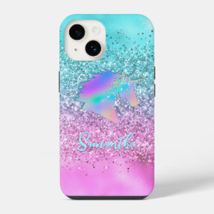 Unicórnio Rosa Água Chic Glitter glam monograma